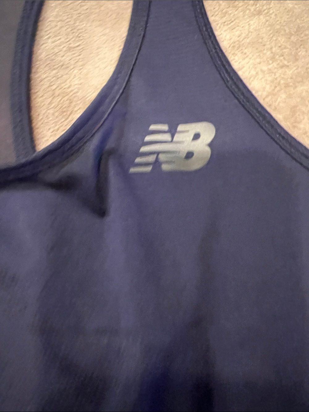 New Balance Navy Racerback Performance Tank - Picture 3 of 3